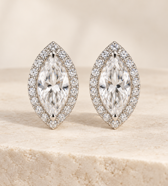 Marquise Diamond Stud Earrings